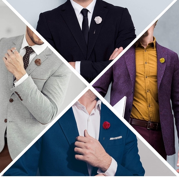 Hand sewn vintage kimono silk lapel stick pins - Picture 2 of 16